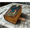 Mushroom Leather Journal With Antique Deckle Edge Paper Personalized Gift Blank Spell Book of Shadows Wiccan Pagan Gift for Him