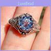 Elegant Creative Fashion Vintage Hollowed Out Multicolour Flower Ring Silver Ring