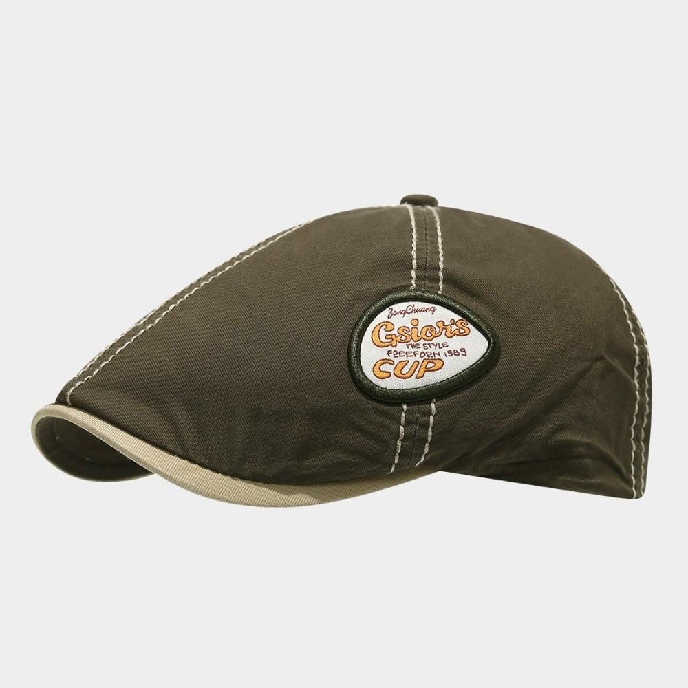 Embroidey Forward Hat Vintage Cowboy Caps Ins Newsboy Cap  Outdoor