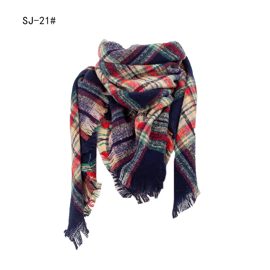 Designe Brand Knitted Spring Winter Women Scarf Plaid Warm Cashmere Scarves Shawls Luxury Neck Bandana Female Pashmina Wrap