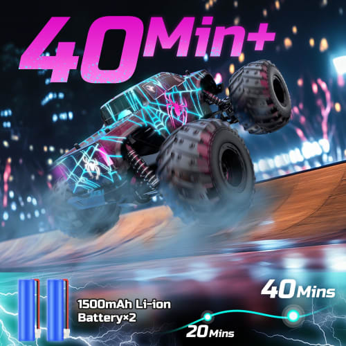 DEERC RC Off-Road Remote Control Car for Kids, 20KM/H 1/14 Scale, Independent Suspension, 40-Minute Operation Time, 2.4GHz, with Lights, Perfect Gift