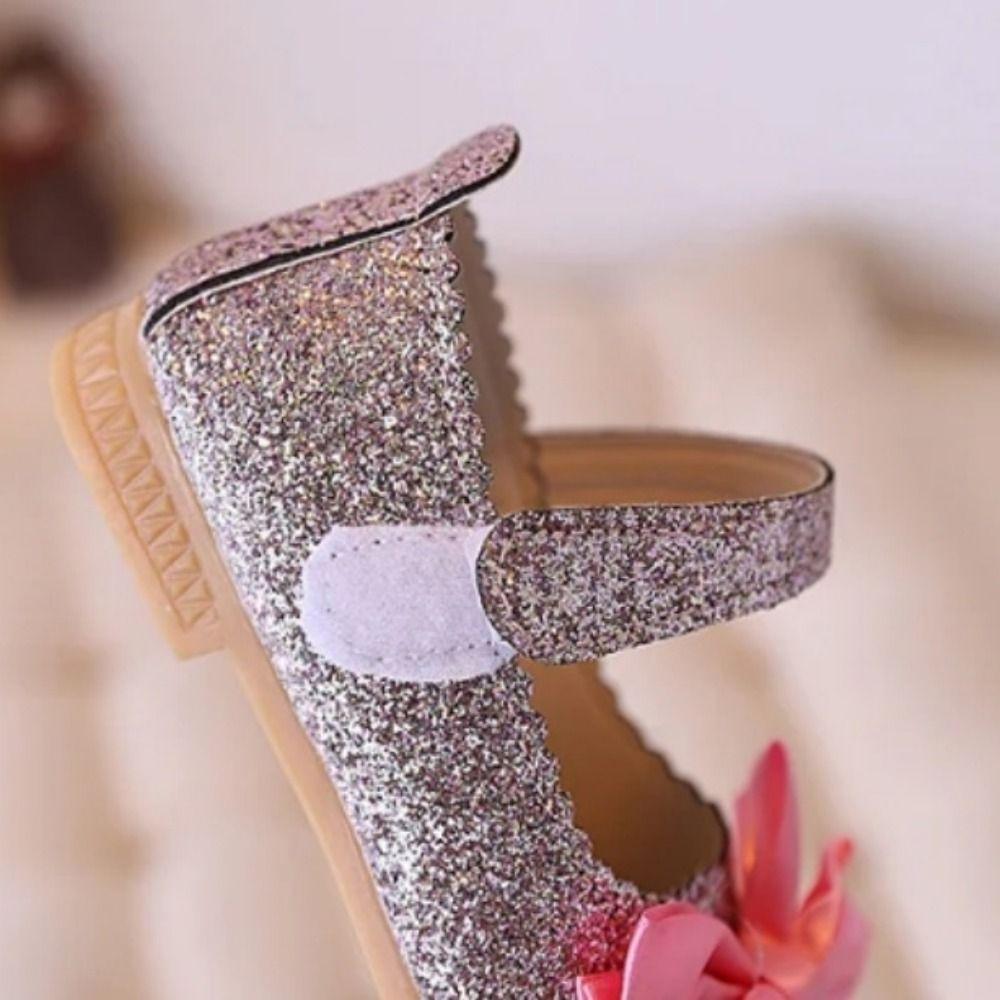 Bow-knot Dance Party Shoes Glitter Leather Shoes Princess Performance Footwear  Toddlers