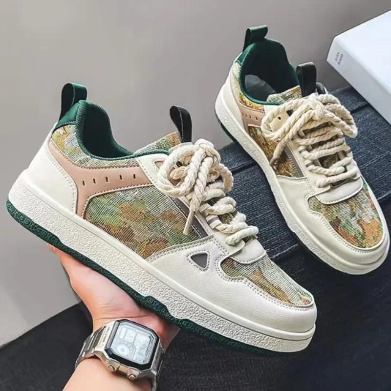 Van Gogh Mannen Vrouwen Casual Schoenen Mannen Platform Sneakers Meisjes Casual Kateboarding Schoenen Platte Schoenen 3D Graffiti De Sterrennacht 40 blauw