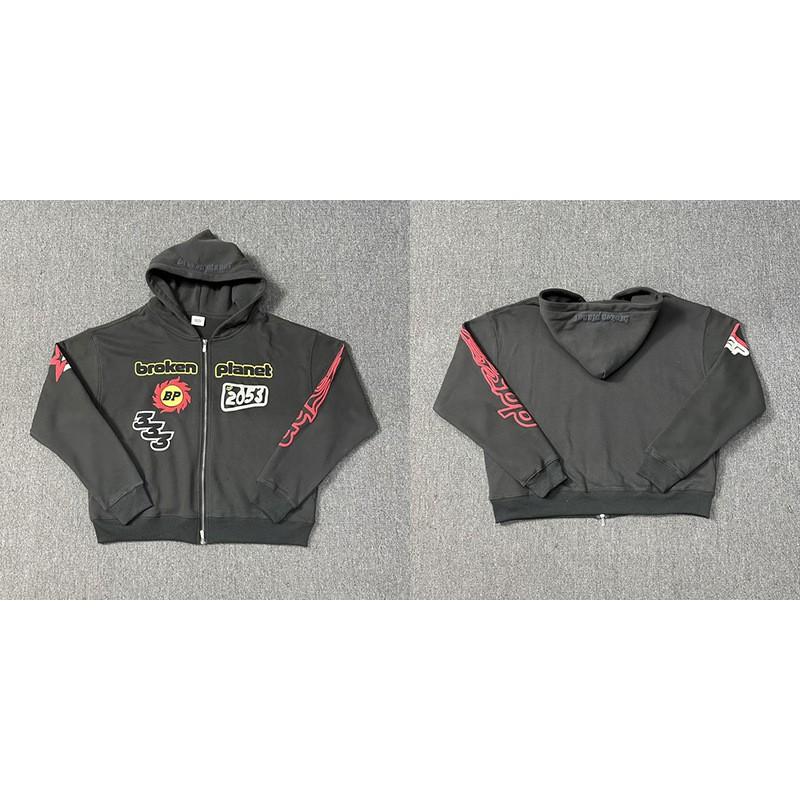 Bluza z kapturem z grafiką Broken Planet Męska Luźny krój Hip Hop Streetwear