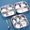 Compartment Stainless Steel Food Plates Functional Stainless Steel Divided Plates Practical Meals Arrangement Container