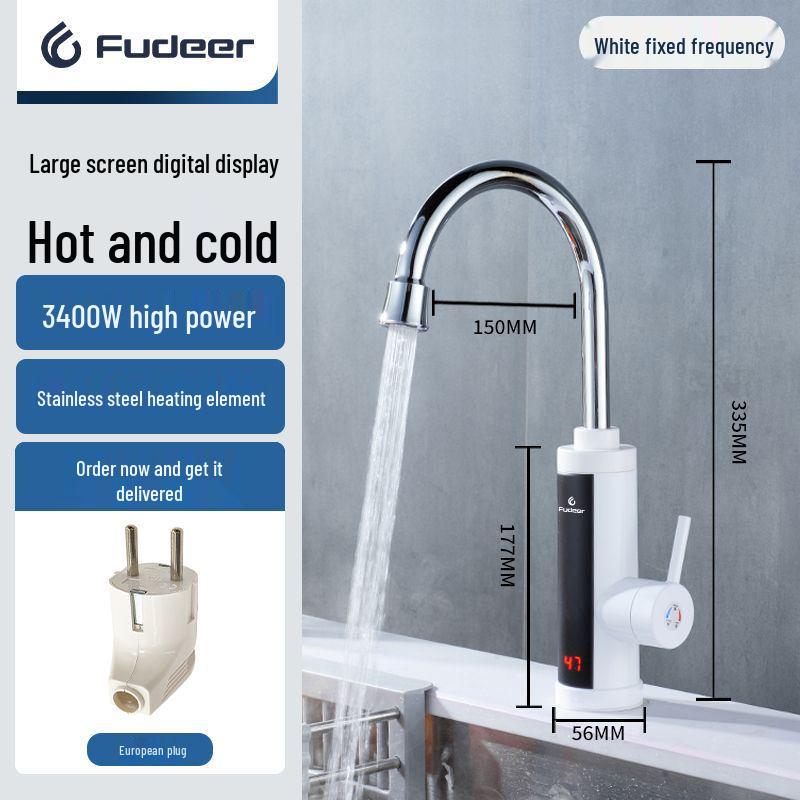 Dual-Use Instant Electric Water Faucet with Variable Frequency for Hot and Cold Water UK Standard with Leakage Protection