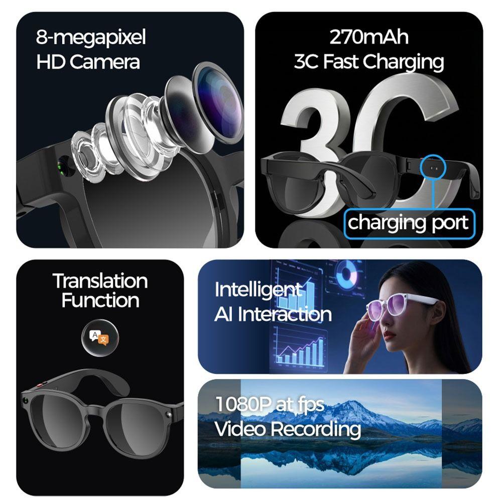 Real-time Translation AI Smart Glasses 2 in 1 Intelligent Eye Glasses Voice Call