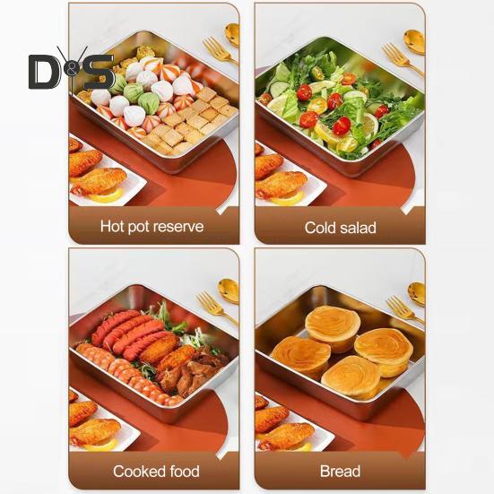 Stainless Steel Lunch Box with Transparent Lid Leakproof Food Container for Cheese Deli Meat Fruits Oven Baking Picnics Raised Bottom Patterns Food