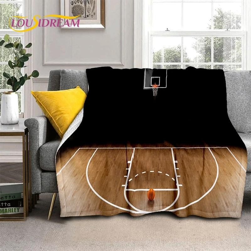 Latest Basketball Court Frame Soft Flannel Blanket for Beds Bedroom Sofa Picnic,Throw Blanket for Cover Outdoor Leisure Nap Gift