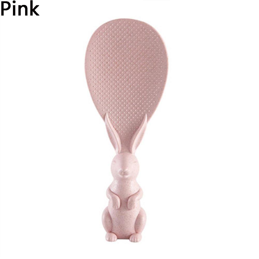 Plastic Wheat Straw Rice Spoon Cute Rabbit Rice Shovel Hot Rice Spoon  Home Kitchen