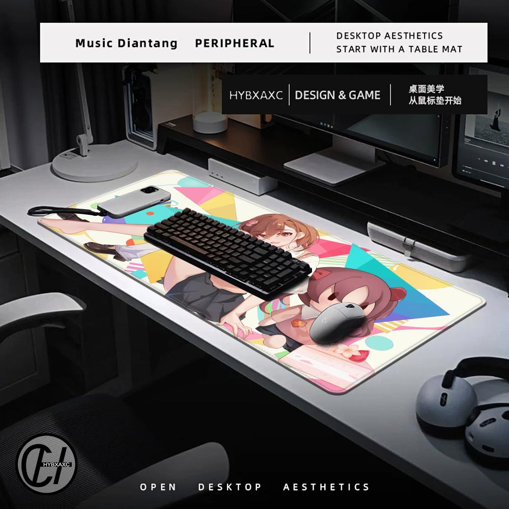 HYBXAXC Large Anime Girl Mouse Pad Vibrant Starry Non-Slip Rubber Washable Anime Mouse Pads mat gadgets office Carpet 900x400