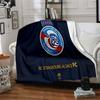Racing Club Strasbourg Crest Flannel Blanket, Soft Polyester, Modern Design, All-Season for Camping, Travel, Gifts for Holidays or Birthdays