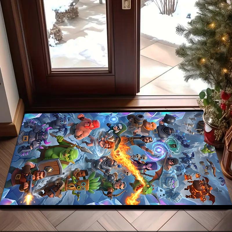 1PC Clash Royale Heroes Collage Rug Game Carpet, Floor Mat for Bedroom Living Room Entryway Rug, Home Decor Idea Gift for Christmas Birthday