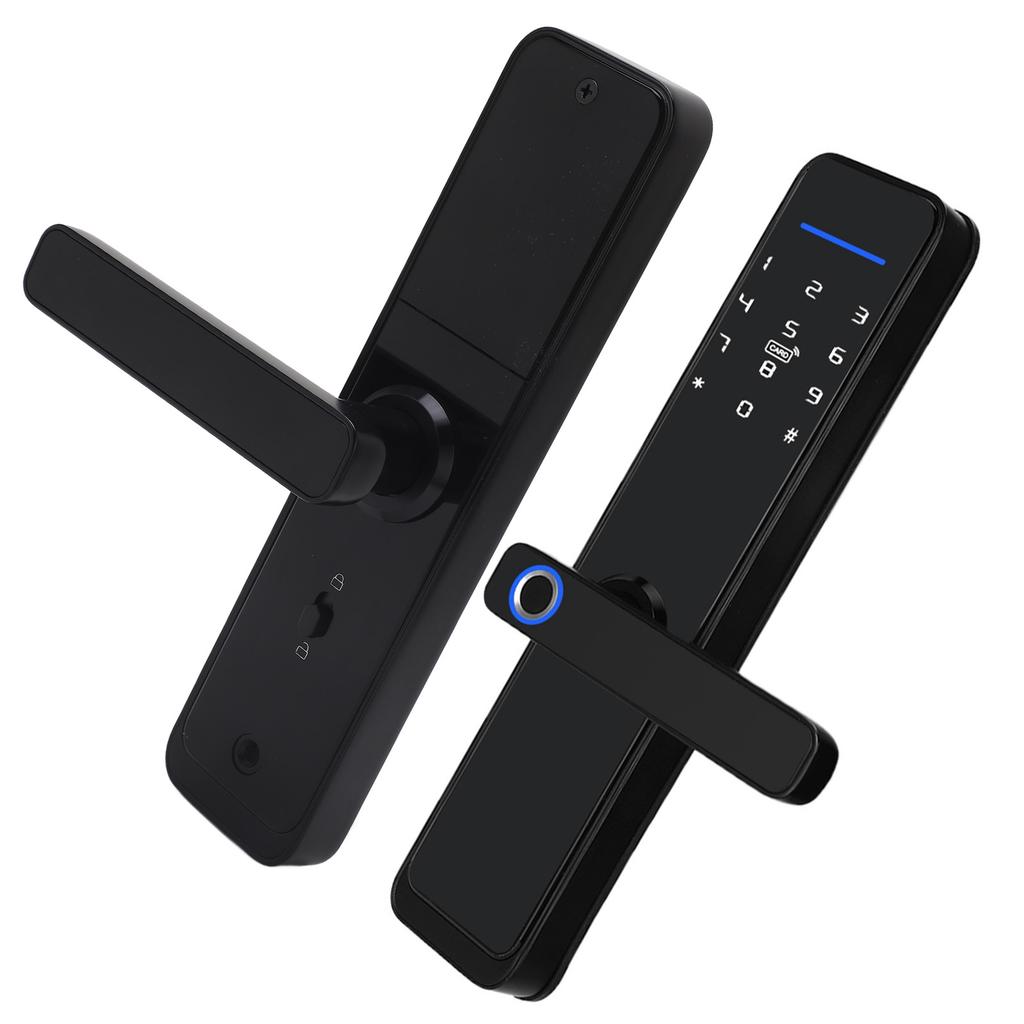 WiFi Electronic Door Handle Lock Password Fingerprint IC Card Remote Work for Tuya