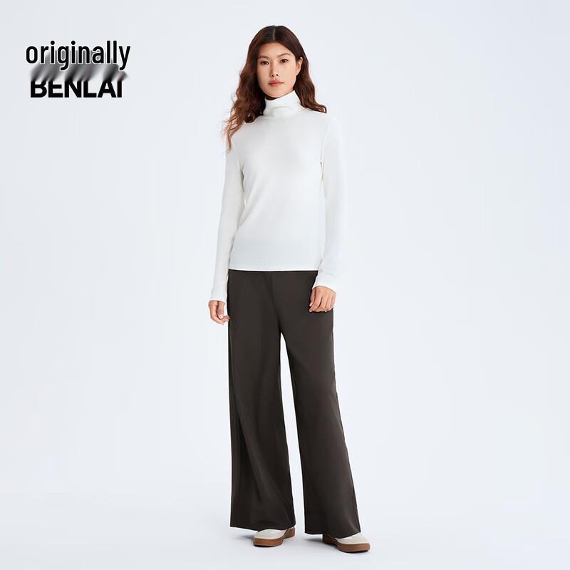 Benlai Women's High-Neck Slim-Fit Long Sleeve T-Shirt