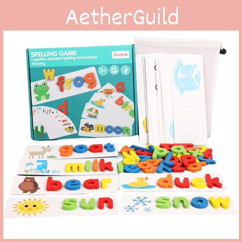 Wooden Alphabet Puzzle For Kids Educational Toy With Word Building For Preschool Learning