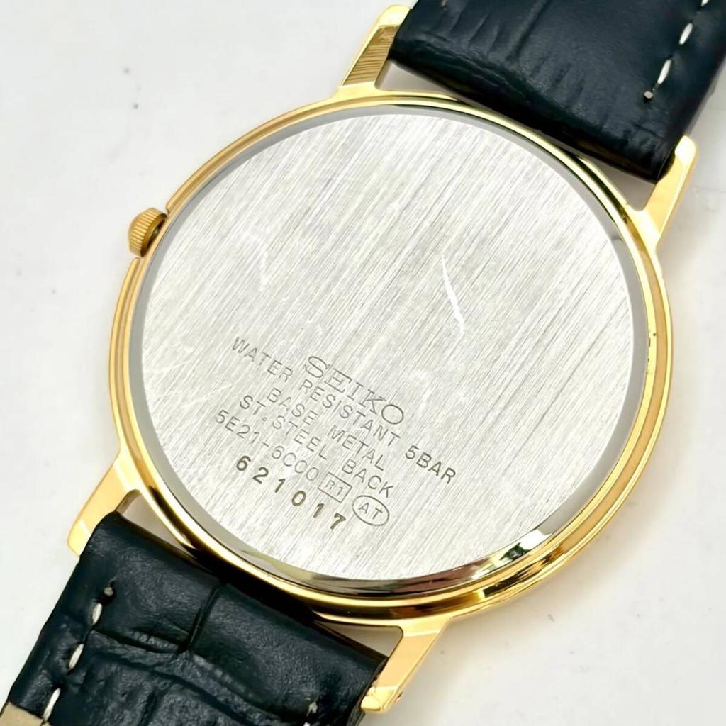 SEIKO Spirit Watch Gold 621017 New Strap [New Battery] Men's 5E21-6C00