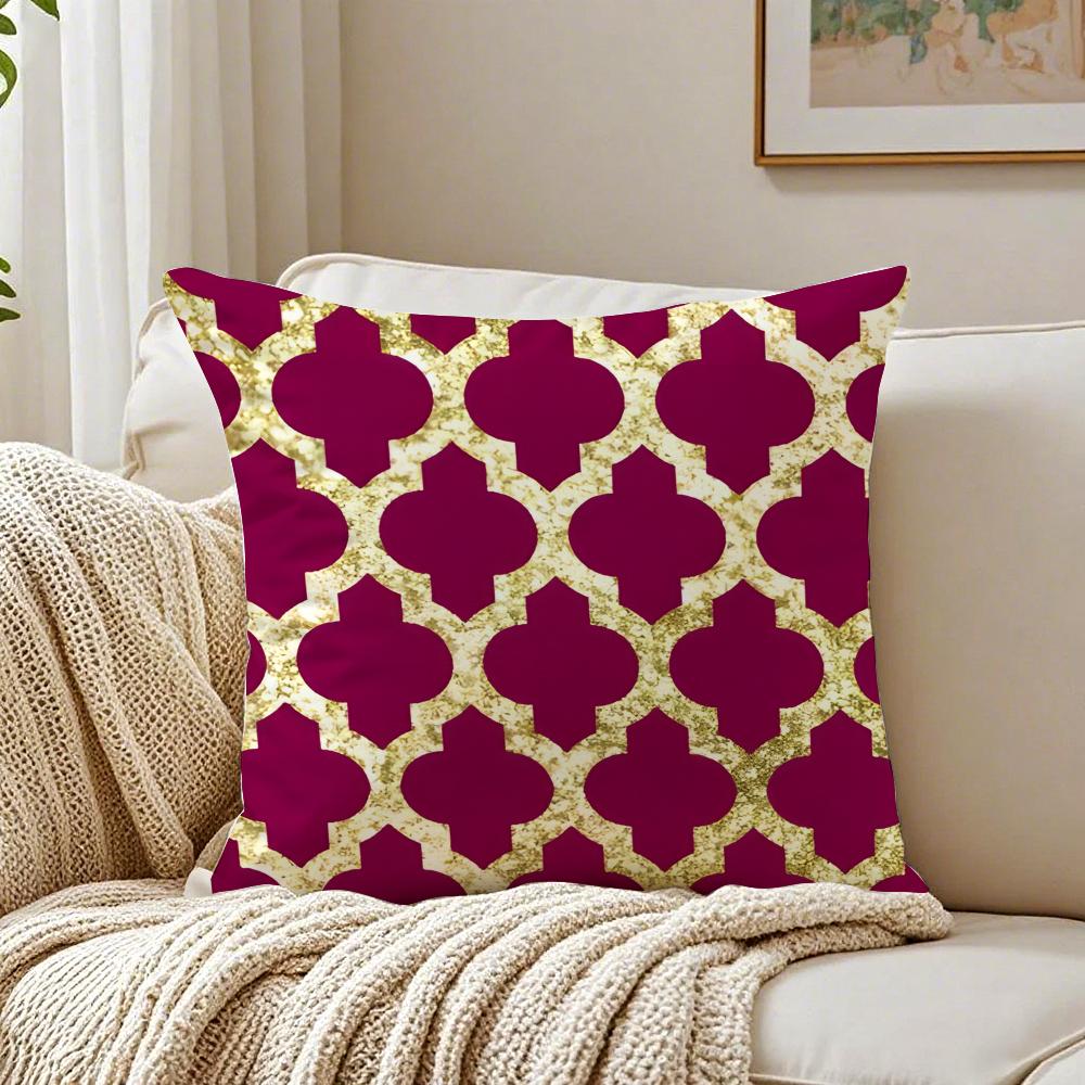 MMoroccan Pattern Cushion Cover Linen Pillowcase Soft for Sofa Bed Home Room Decor