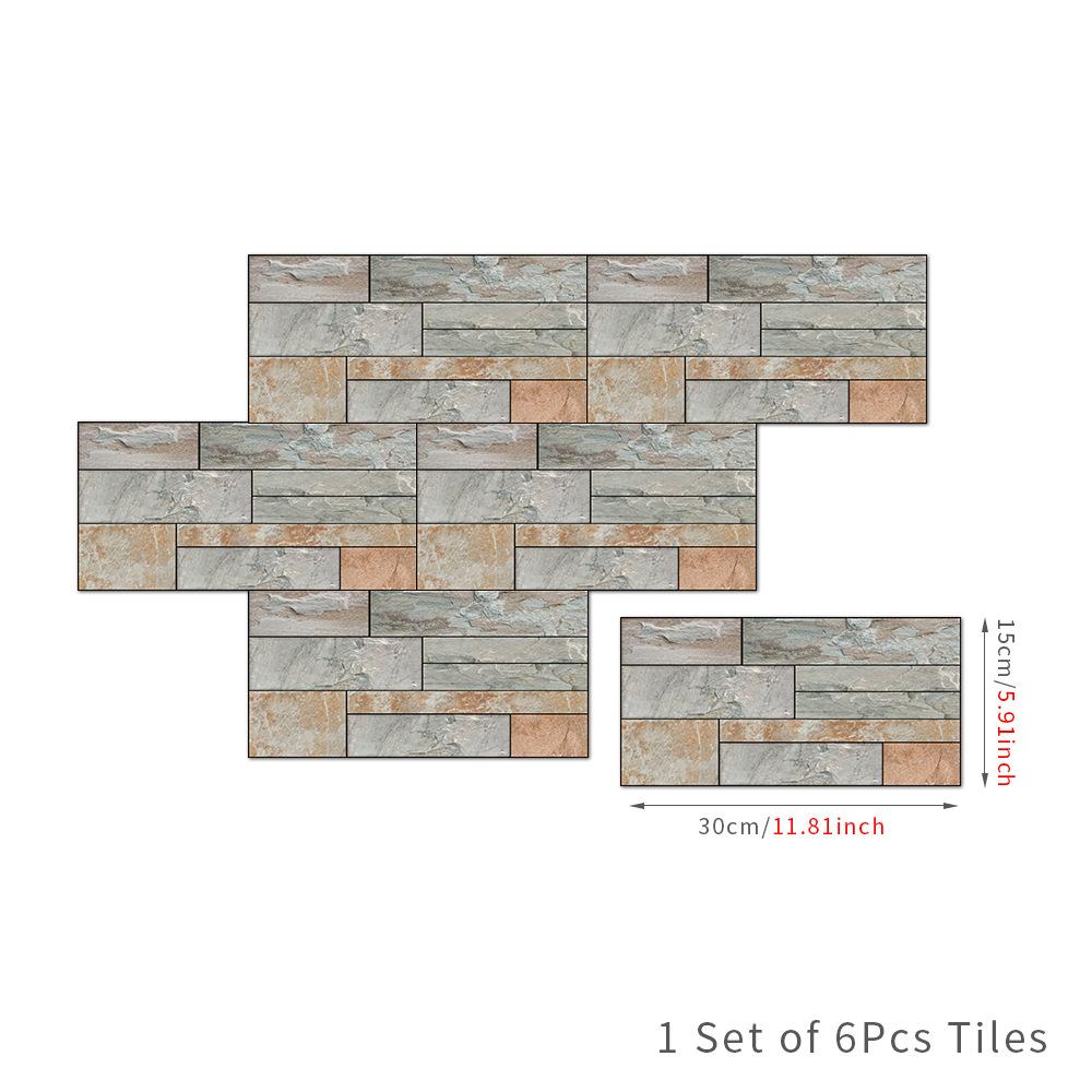Simulated Cobblestone Retro Matte Wall Sticker Wall Decoration Refurbished Wallpaper Self-Adhesive Kitchen Oil-Proof Sticker