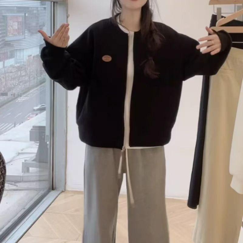 Korean Plus Size College Style Baseball Jacket for Women - Autumn/Winter