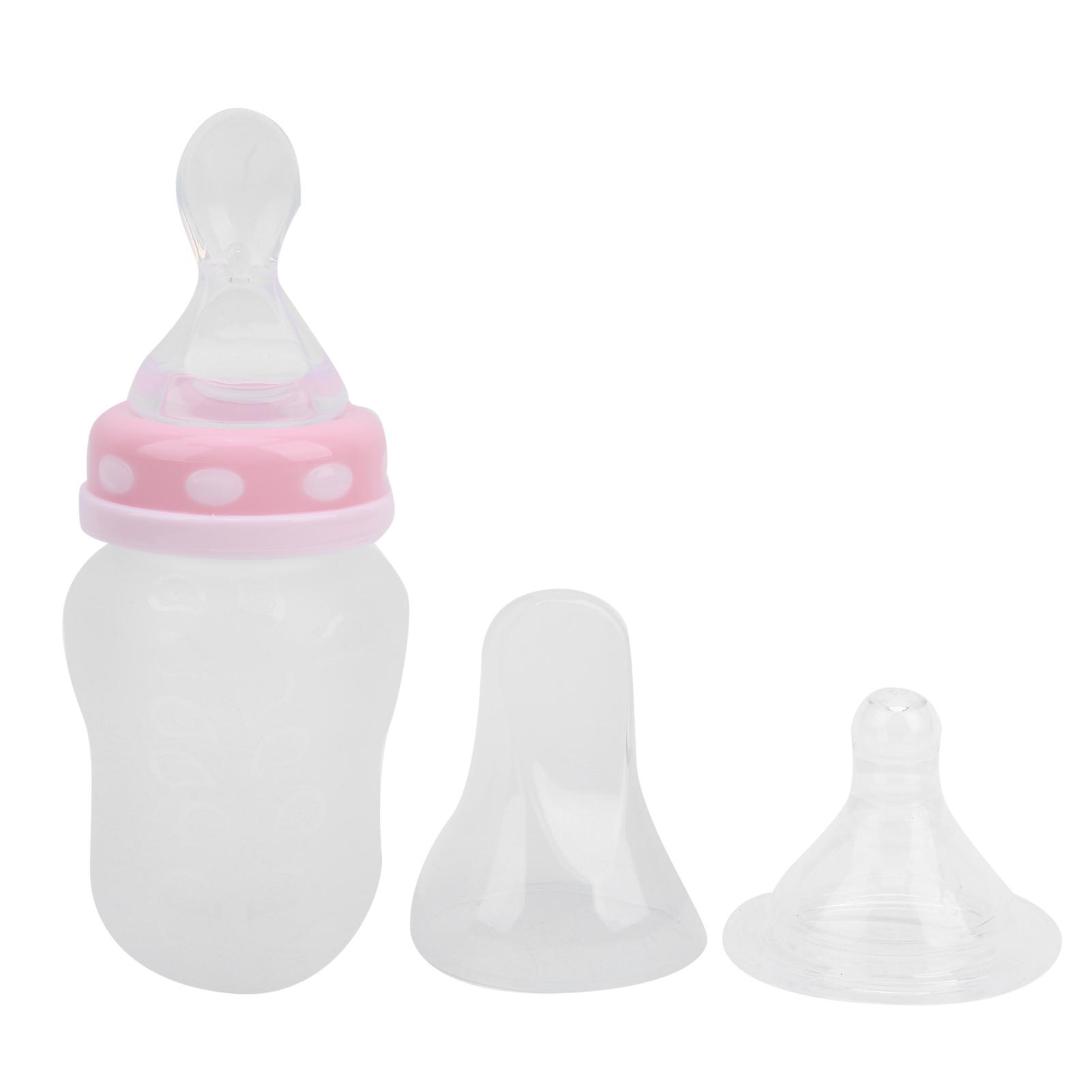 Silicone Baby Feeding Food Feeder Bottle Multifunctional WideCaliber Newborn Breast Bottle(Blue )