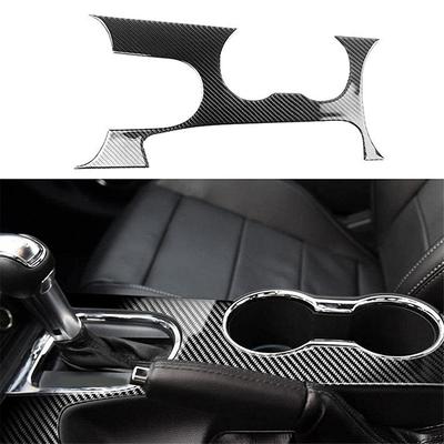 A87Q-Carbon Fiber Interior Center Console Gear Shift Panel Cup Holder Cover Trim Decal Frame for Ford Mustang 2015-
