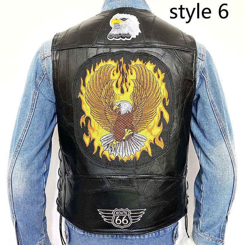 Модный мужской джинсовый жилет с вышивкой большого размера и без рукавов — фото 20