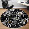 1pc Floral Pattern Office Round Area Rug, Indoor Mat Suitable ForOffice, Under Office Chairs Bedroom Living Room Home Decor, Room Decot154