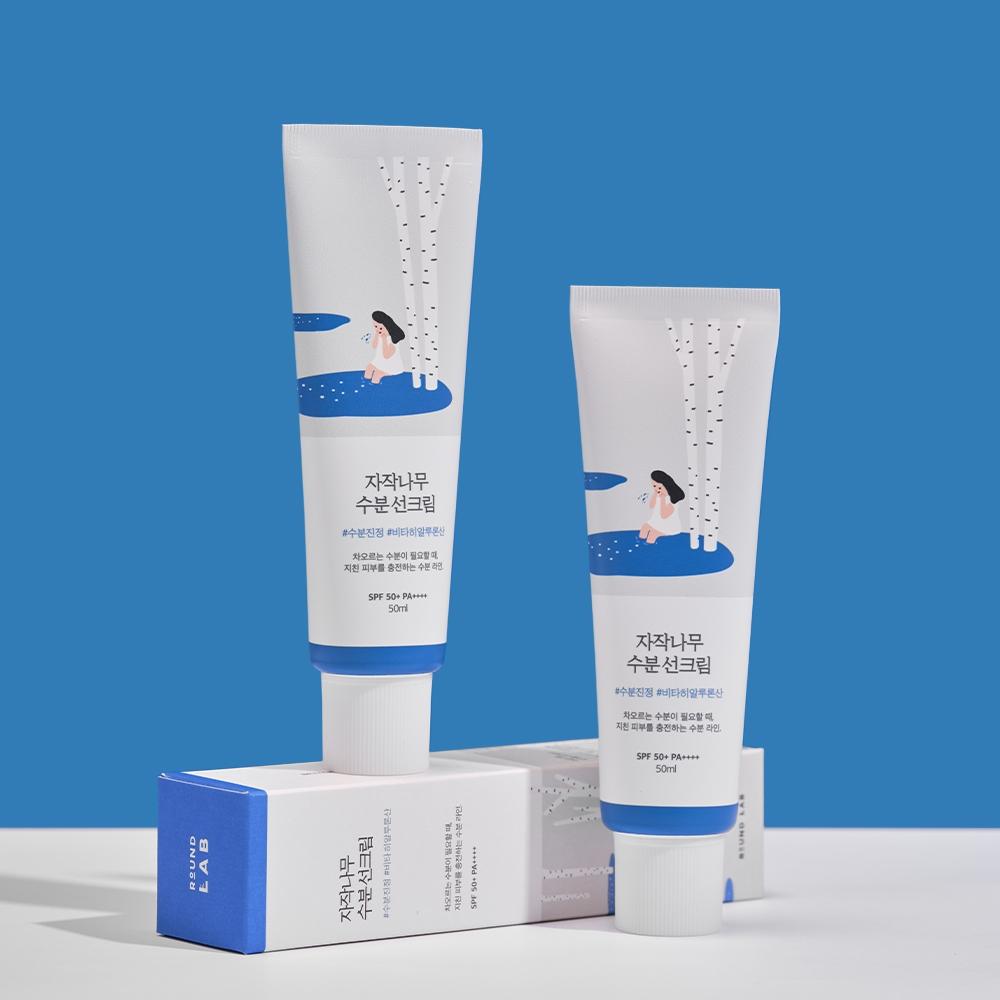 

[Набор из 2 шт.] Увлажняющий солнцезащитный крем Round Lab Birch 50 мл SPF 50+ PA++++