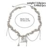 SHIXIN Trendy Irregular CCB Beads Short Choker Necklace for Women Punk Love Heart Pendant Necklace Daily Jewelry Neck Accessory