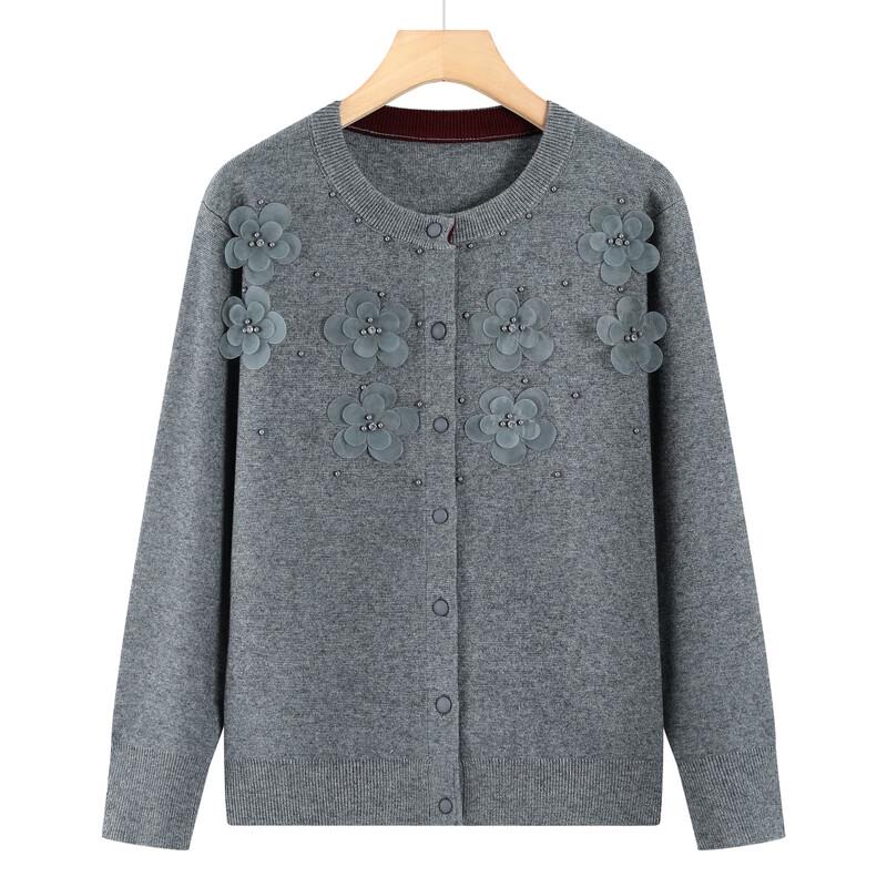 Stylish Autumn Floral Knit Cardigan for Women