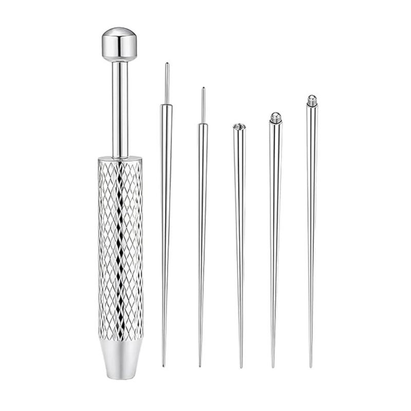 Practical Piercing Tool Set Stainless Steel Texture Suitable for Body Jewelry Insertion from 14G to 20G Safe Applicator