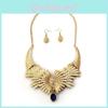 Gold And Antique Silver Vintage Artificial Jewelry Decoration With Drop Earrings And Chain For Parties