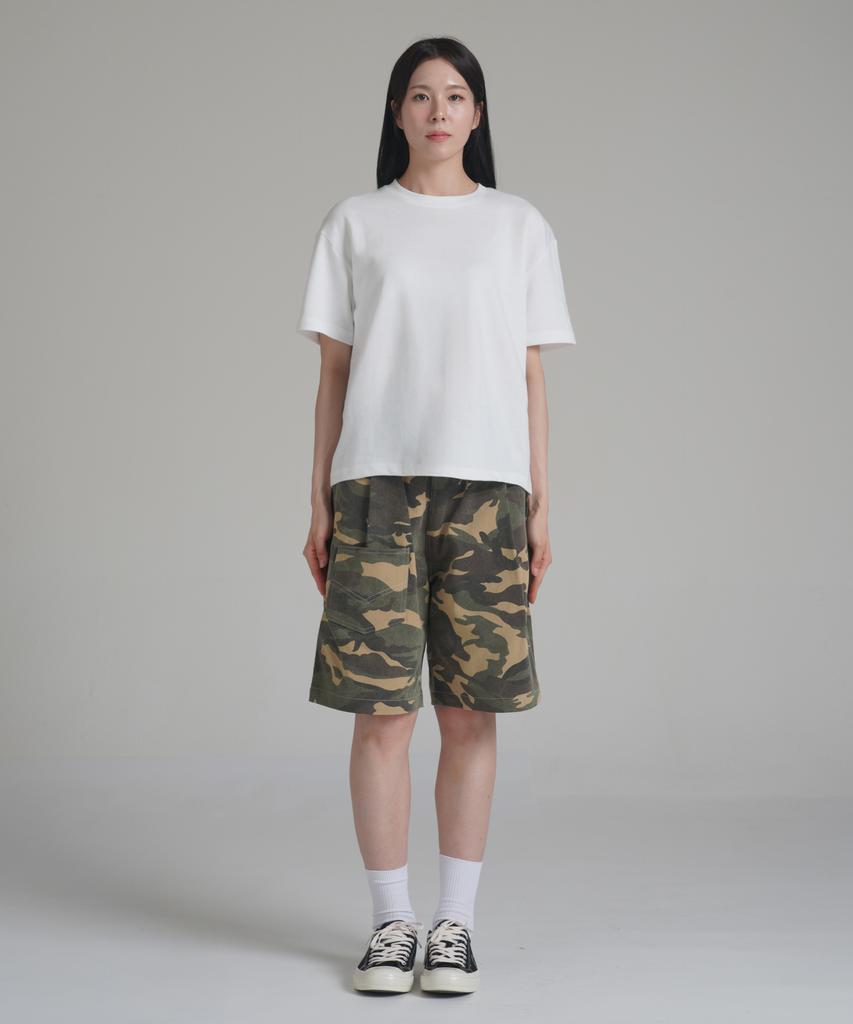 Noming Camo Einfalten-Taschen Weite Bermuda-Shorts - Grün