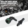 A ABSOPRO Car Fuel Line Hose Quick Release Connector Kit 90 Degree 11.8mm SAE To 5/16" 8mm Hose Plastic Green