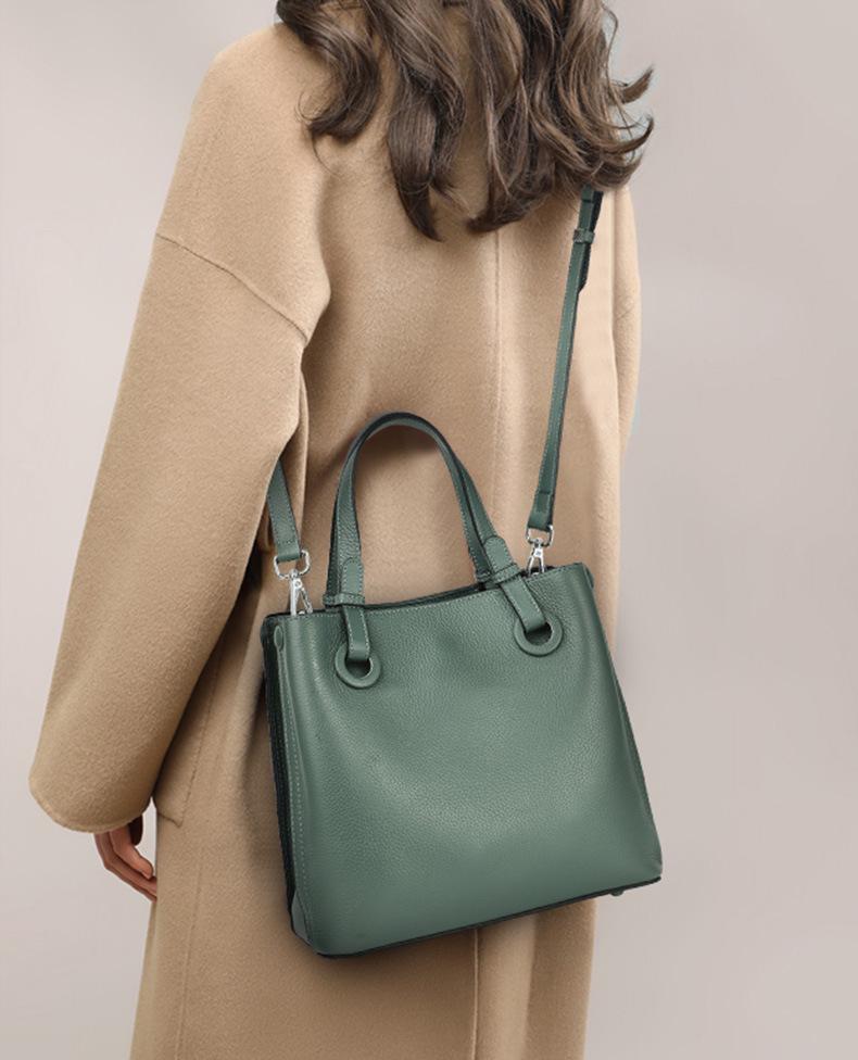 Qian Dian Women's 2025 Trendy Bucket Bag: Soft Leather, Large Capacity, Fashionable Crossbody & Shoulder Bag