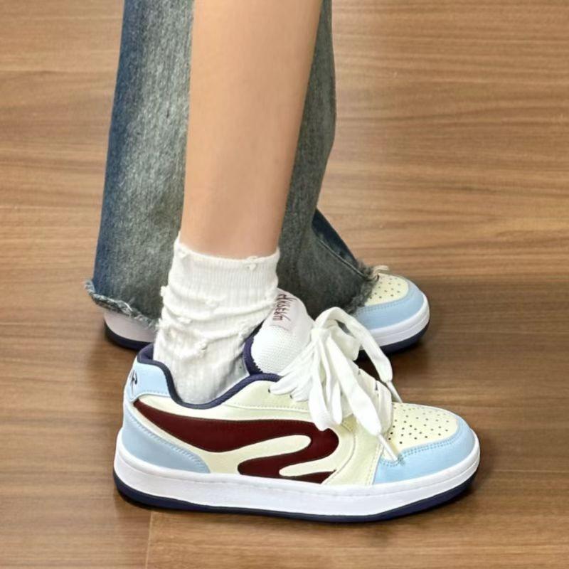 

2025 Autumn/Winter Trendy Wear-Resistant Low-Top Lightweight Skate Shoes - Flat Bottom Round Toe 37 синий