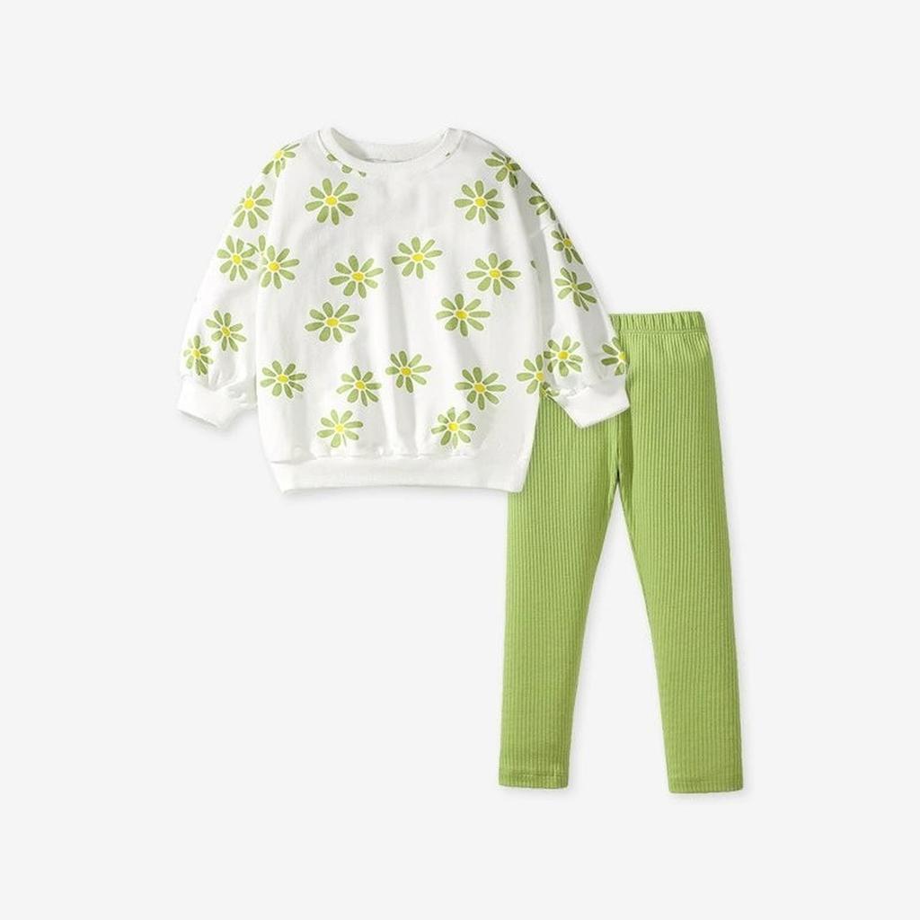 Cute Long Sleeve Cartoon Kids Set - Casual T-Shirt Outfit