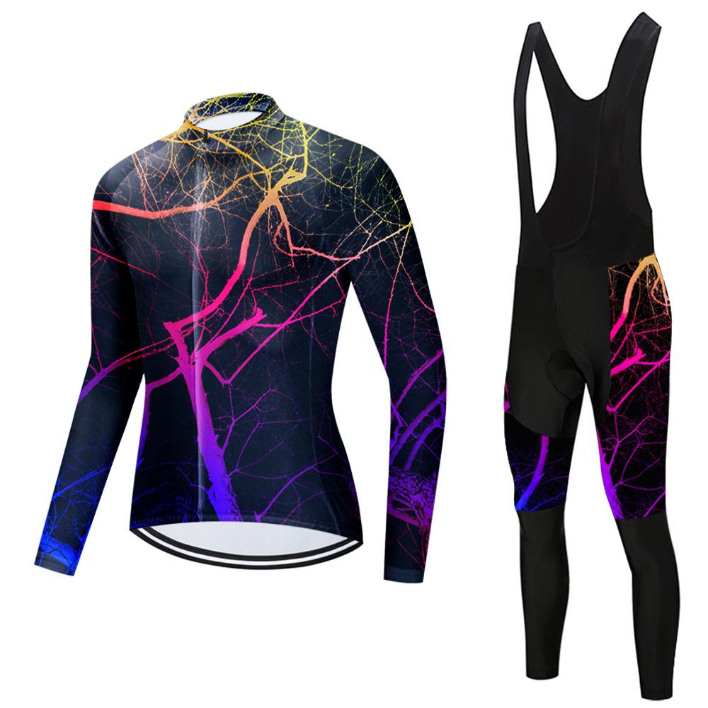 Set Long Sleeve Top Strap Pants Cycling Suit 2026 Autumn Breathable Cycling Suit Set