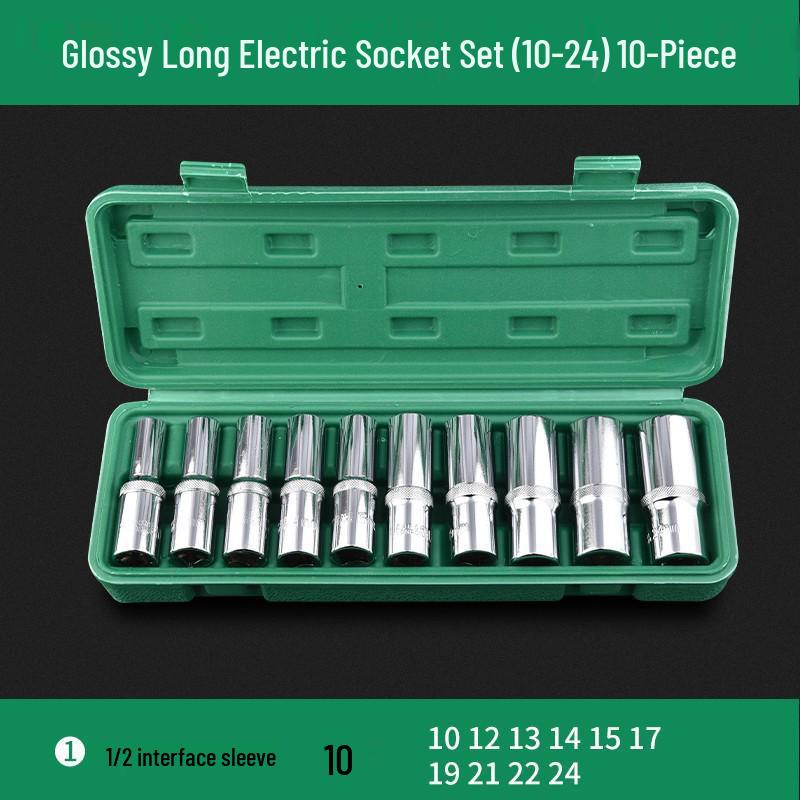 Extended Electric Hex Socket Hand Drill and Impact Wrench Tool Set