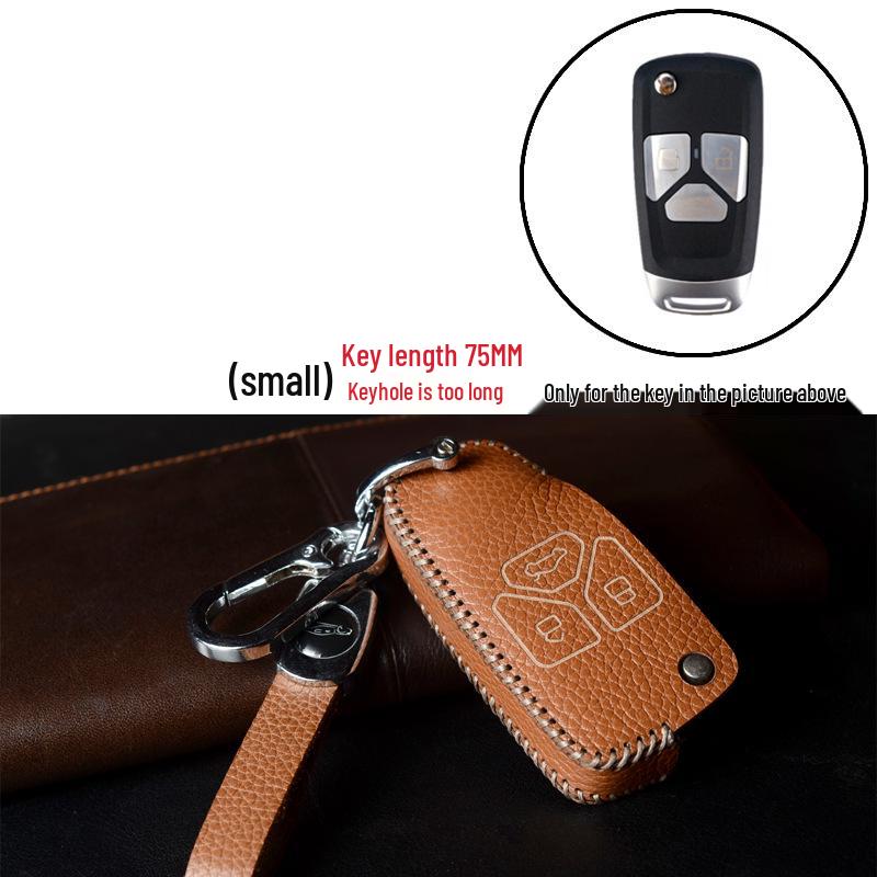 Real Leather Case for Modified Folding Keys: Compatible with Xiongbing Kia, Honda, Toyota, Iron General Remotes