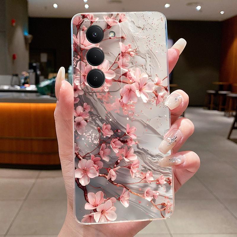 New Design For Redmi 15 5G Case Clear Luxury Fashion Butterfly Flower Pattern Soft TPU Silicone Phone Cover For Redmi15 5G Case
