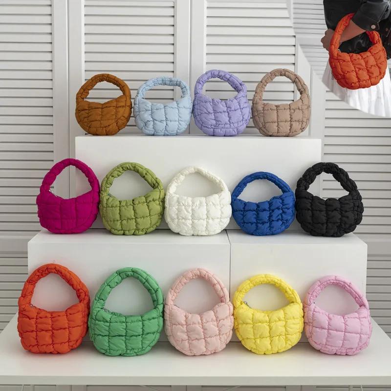 Fashi Quilted Shoulder Bags for Women Handbag Mini Cloud Pleated Bags Puffer Dumpling Bag Luxury Tote