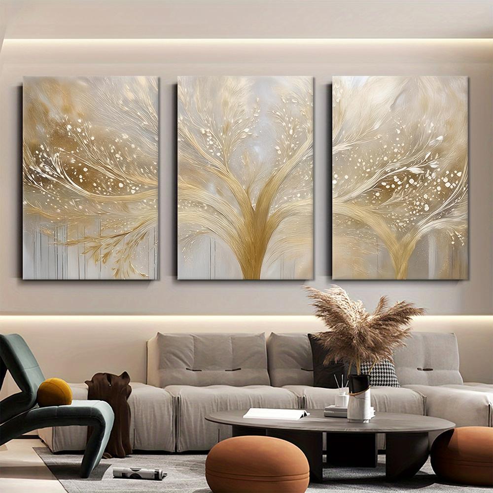 3-piece set of modern minimalist abstract gold foil decorative paintings, living room foyer, bedroom sofa, background wall hangi
