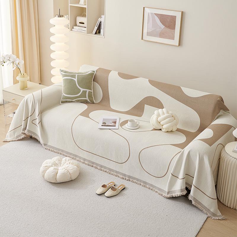 Fantasy Journey Four Seasons Non-slip Sofa Throw Cover, Cream Style, Simple Design