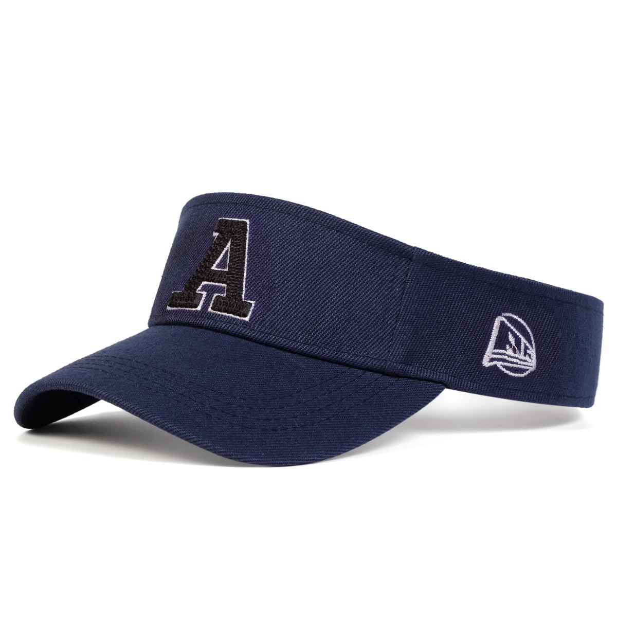 

Унисекс с вышивкой в виде буквы А, регулируемая солнцезащитная кепка с пустым верхом, бейсболка для гольфа, весна-лето, головные уборы для отдыха на открытом воздухе, дорожные аксессуары для женщин и мужчин темно-синий