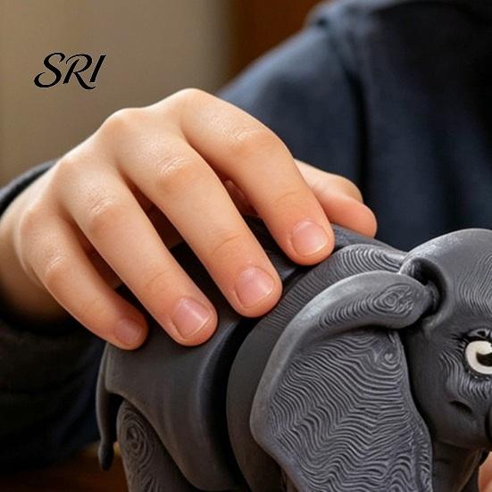 Movable Joints Animal Toy 3D Printed Elephant Figurine Simulated Stress Relief Statue Fidget Home Office Desktop Decoration Ornament