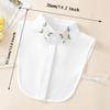 Women's Embroidered Apricot Rose Collar with Sweater Dase Shirt, Versatile and Detachable Decorative Chiffon Fake Collar