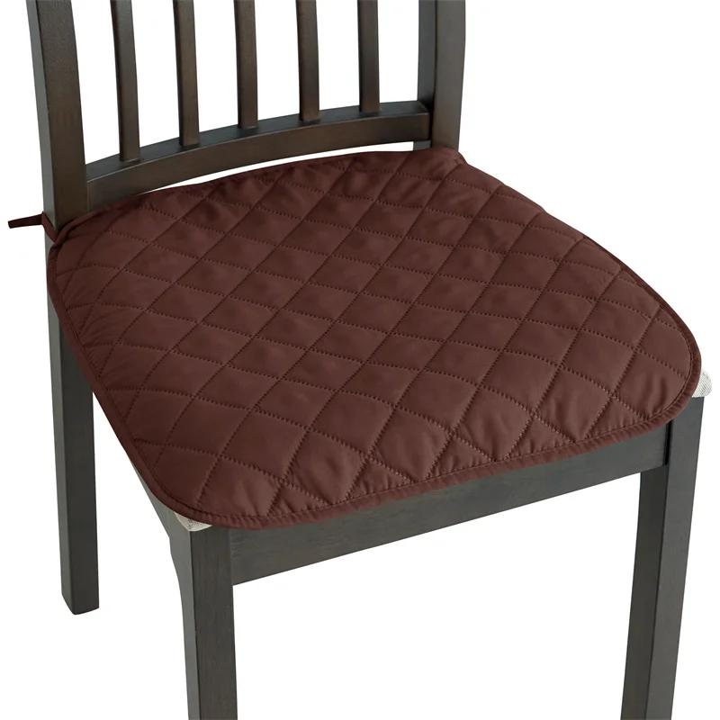 1PC Quilted Chair Seat Cushion Non-Slip Dining Chair Covers Solid Color Office Stool Seat Pads for Hotel Wedding Restaurant