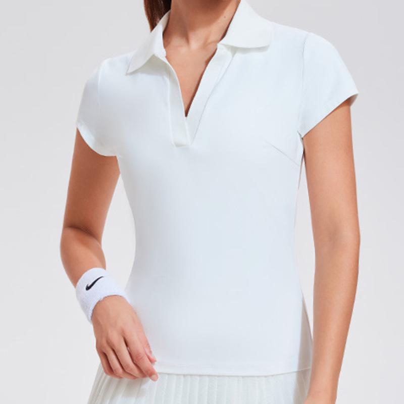 Cai Jue Women's Quick-Dry Polo Shirt - Short Sleeve, Cool Turn-Down Collar for Sports, Badminton, Tennis